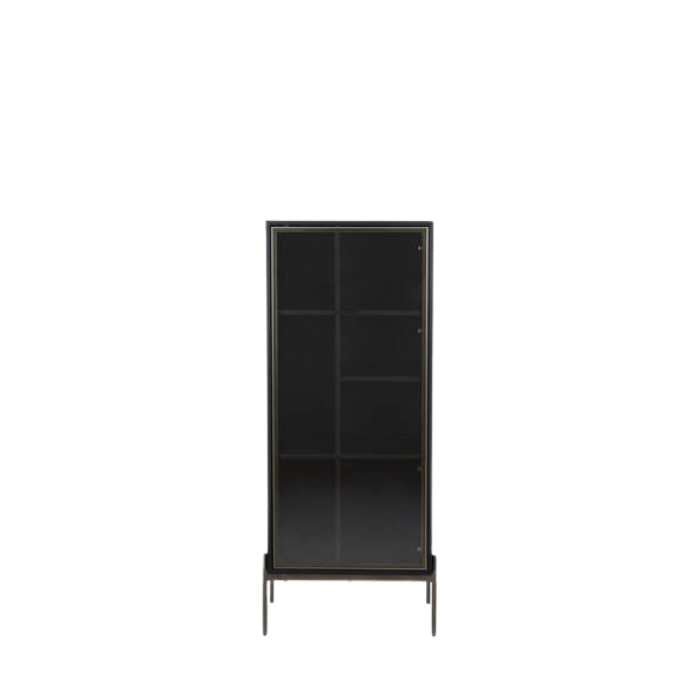 Amaro 1 Door Cabinet with Lights Black Oak - Paulas Home & Living