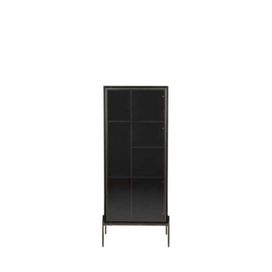 Amaro 1 Door Cabinet with Lights Black Oak - Paulas Home & Living