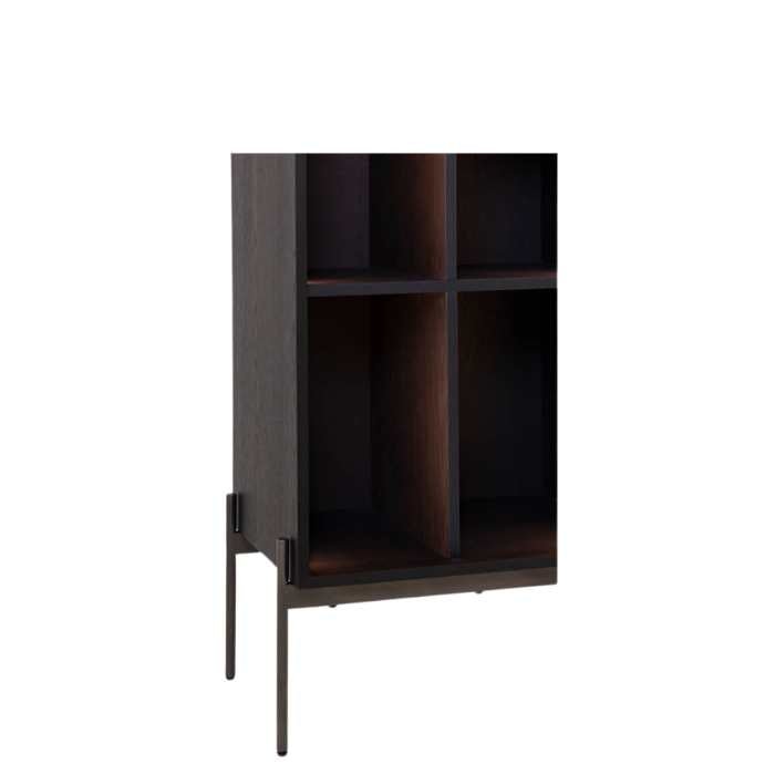 Amaro 1 Door Cabinet with Lights Black Oak - Paulas Home & Living