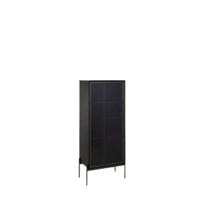 Amaro 1 Door Cabinet with Lights Black Oak - Paulas Home & Living