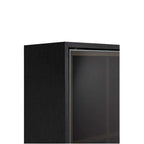 Amaro 1 Door Cabinet with Lights Black Oak - Paulas Home & Living
