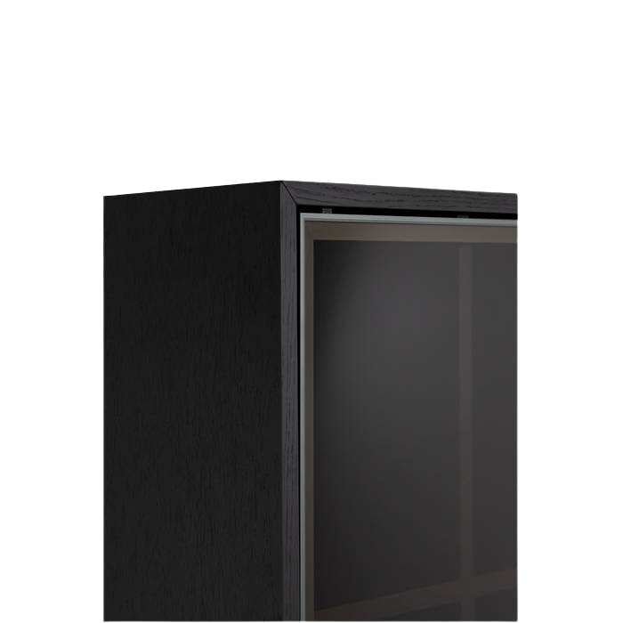 Amaro 1 Door Cabinet with Lights Black Oak - Paulas Home & Living