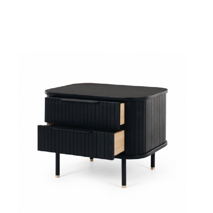 Anders Bedside 2 Drawer - Black Oak - Paulas Home & Living