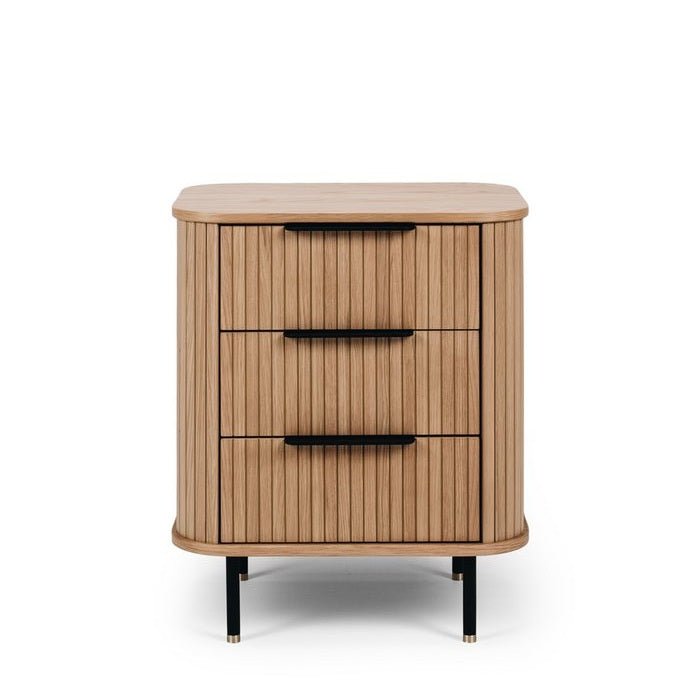 Anders Bedside - 3 Drawer - Natural Oak - Paulas Home & Living