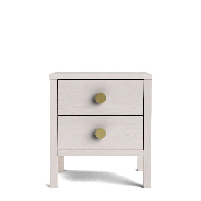 Andes 2 Drawer bedside - Ash - Paulas Home & Living