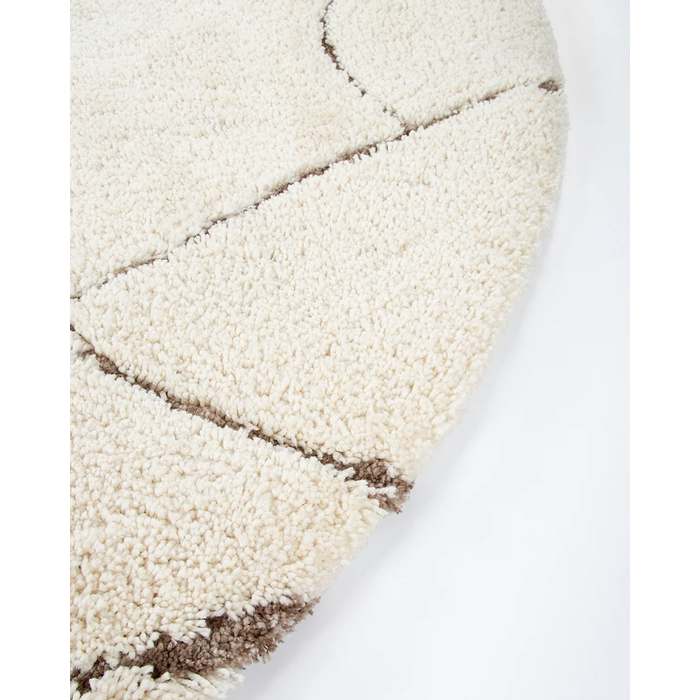 Aria Floor Rug Round Ivory (Polyester)