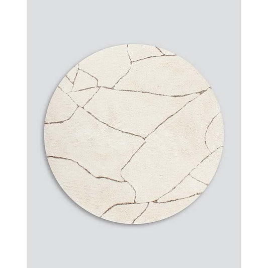 Aria Floor Rug Round Ivory (Polyester)