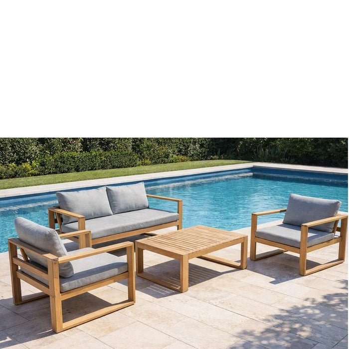 Aries Lounge Suite - Teak - 4pc - Paulas Home & Living