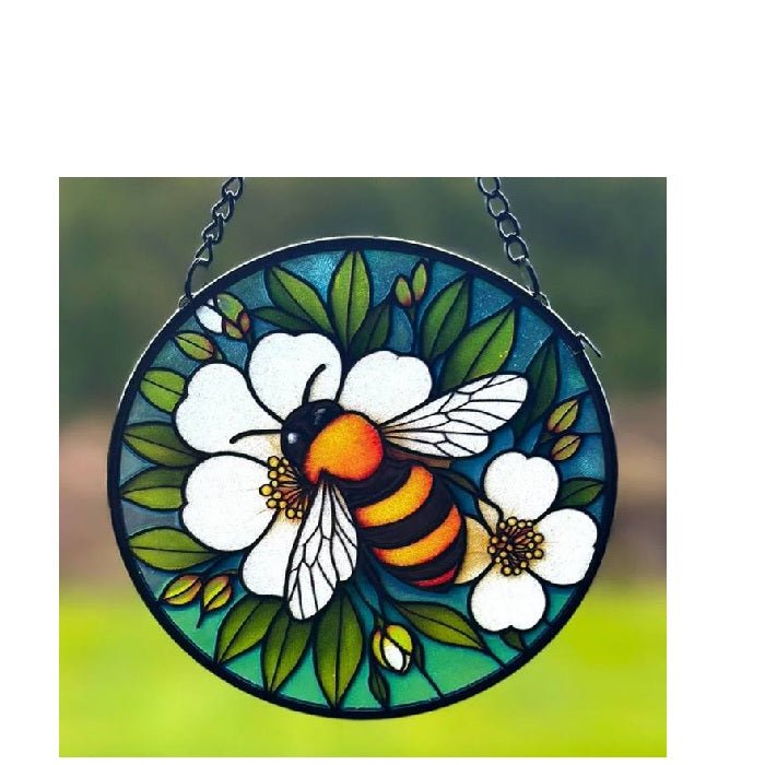 Bee Stained Glass Hanger 115dia