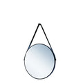 Black Aluminium Mirror with Strap 800dia - Paulas Home & Living