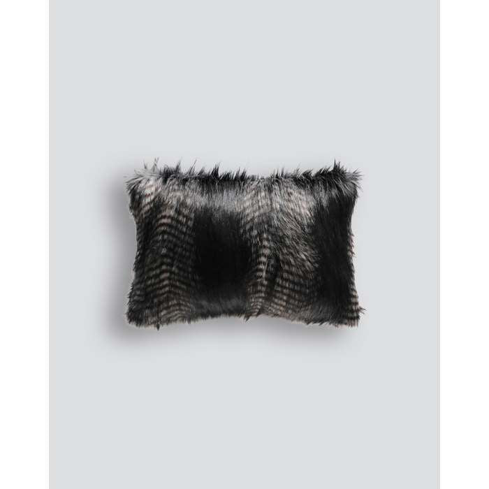 Black Coyote Cushion (Faux Fur) - Paulas Home & Living