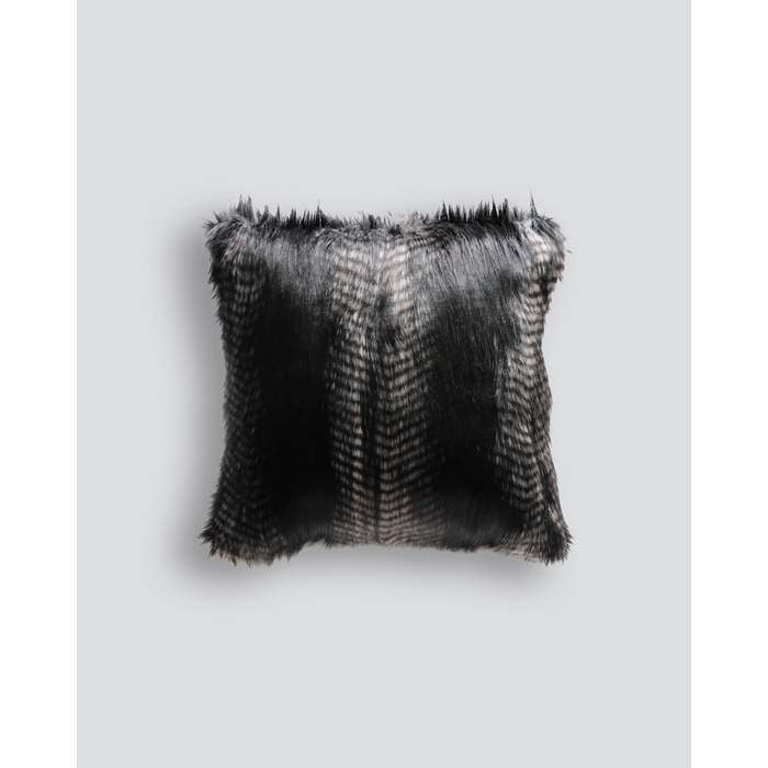 Black Coyote Cushion (Faux Fur) - Paulas Home & Living