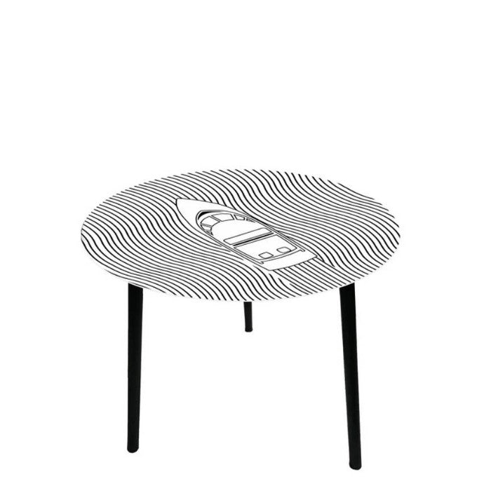 Black & White Glass Side Table - Paulas Home & Living