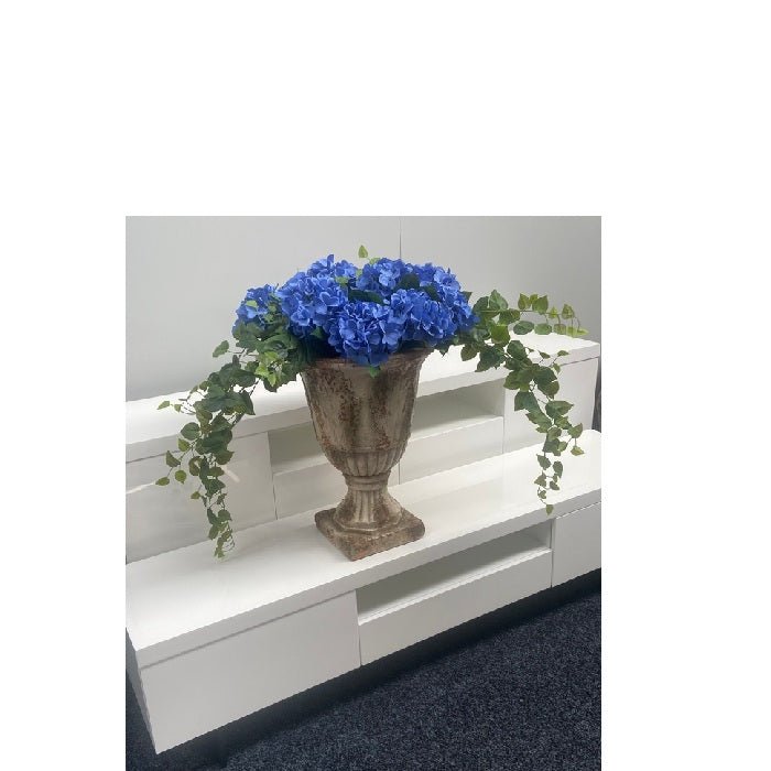Blue Hydrangea - Artificial Floral Arrangement & Vase - Paulas Home & Living
