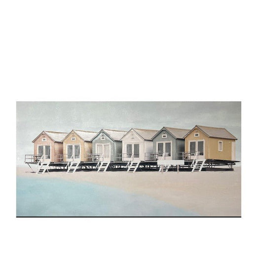 Boat Houses Canvas with Handpaint detail - Paulas Home & Living