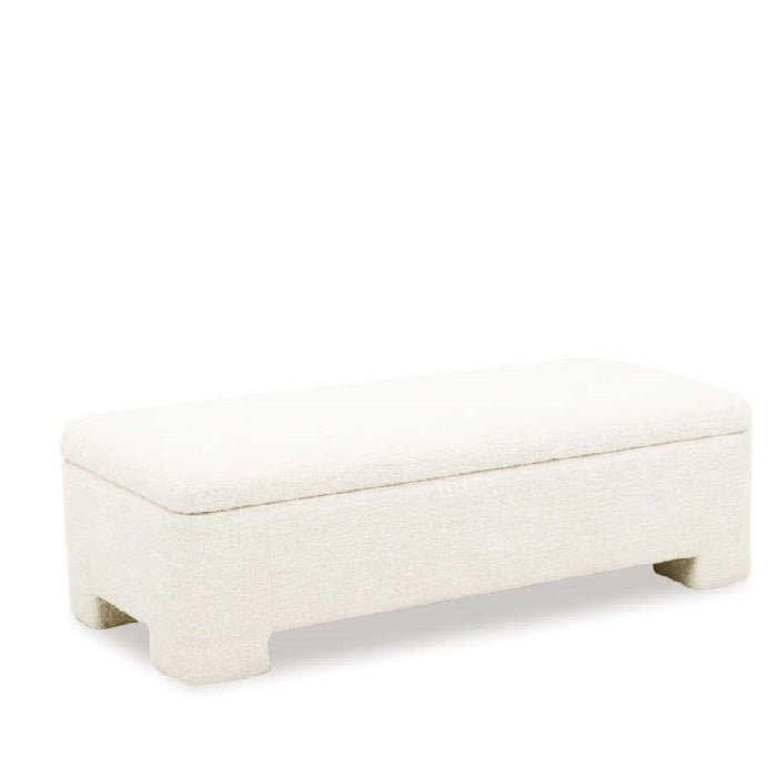 Bobbi Ottoman with Storage - Off - White boucle - Paulas Home & Living