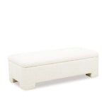 Bobbi Ottoman with Storage - Off - White boucle - Paulas Home & Living