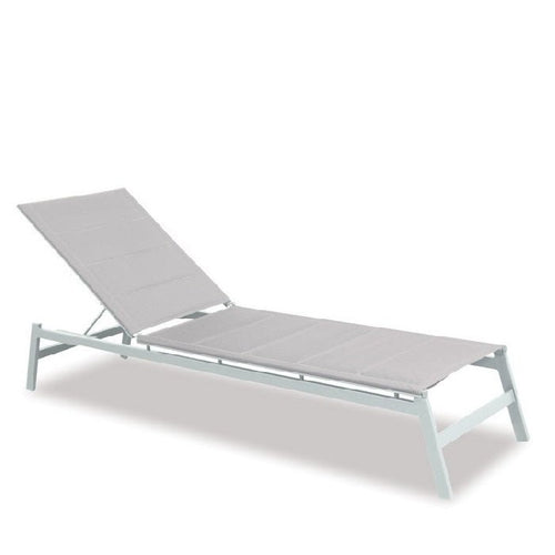 Boston Outdoor Sun Lounger - White - Paulas Home & Living