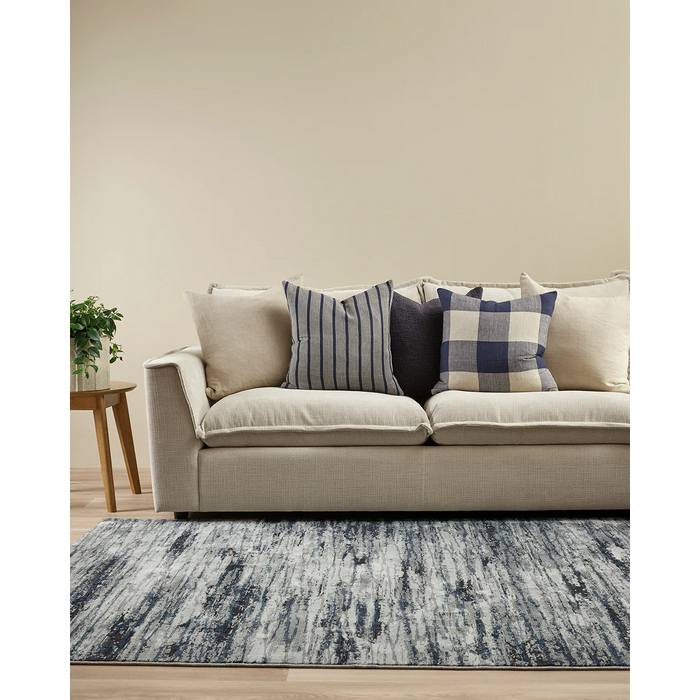 Caspian Floor Rug - Navy (100% Polyester) - Paulas Home & Living