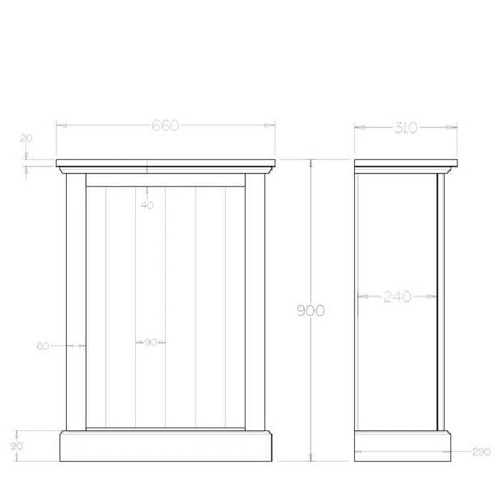 Charlton Bookcase 900h x 660w