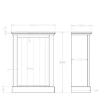 Charlton Bookcase 900h x 660w - Paulas Home & Living