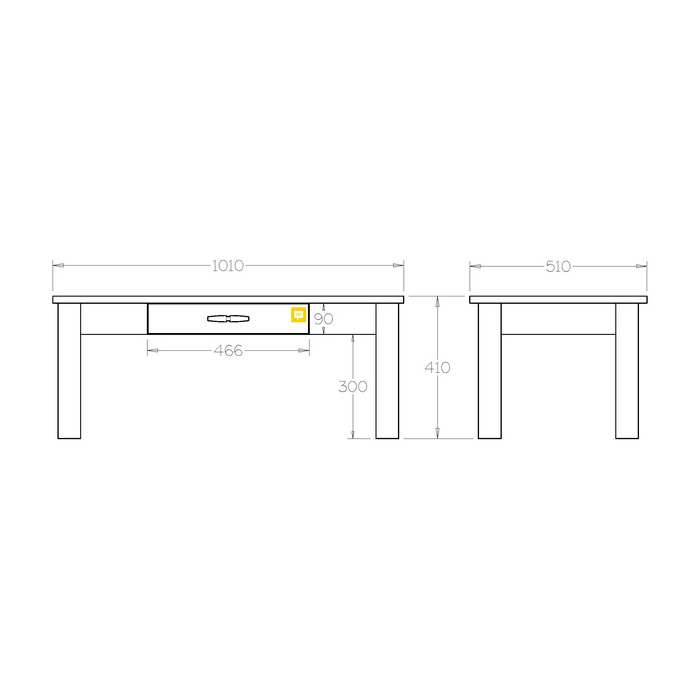 Charlton Coffee Table - with Drawer - Paulas Home & Living