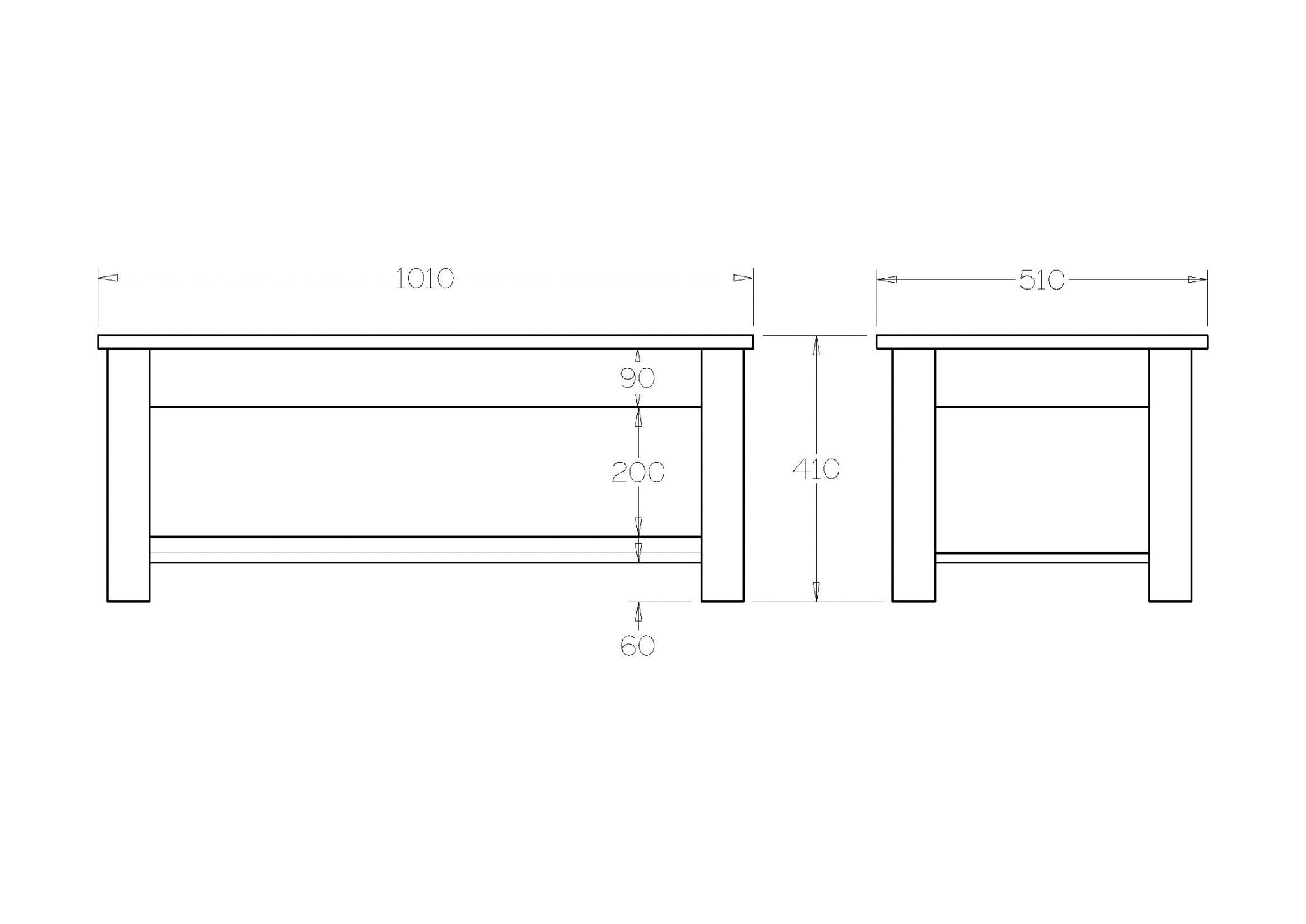Charlton Coffee Table - with Rack - Paulas Home & Living
