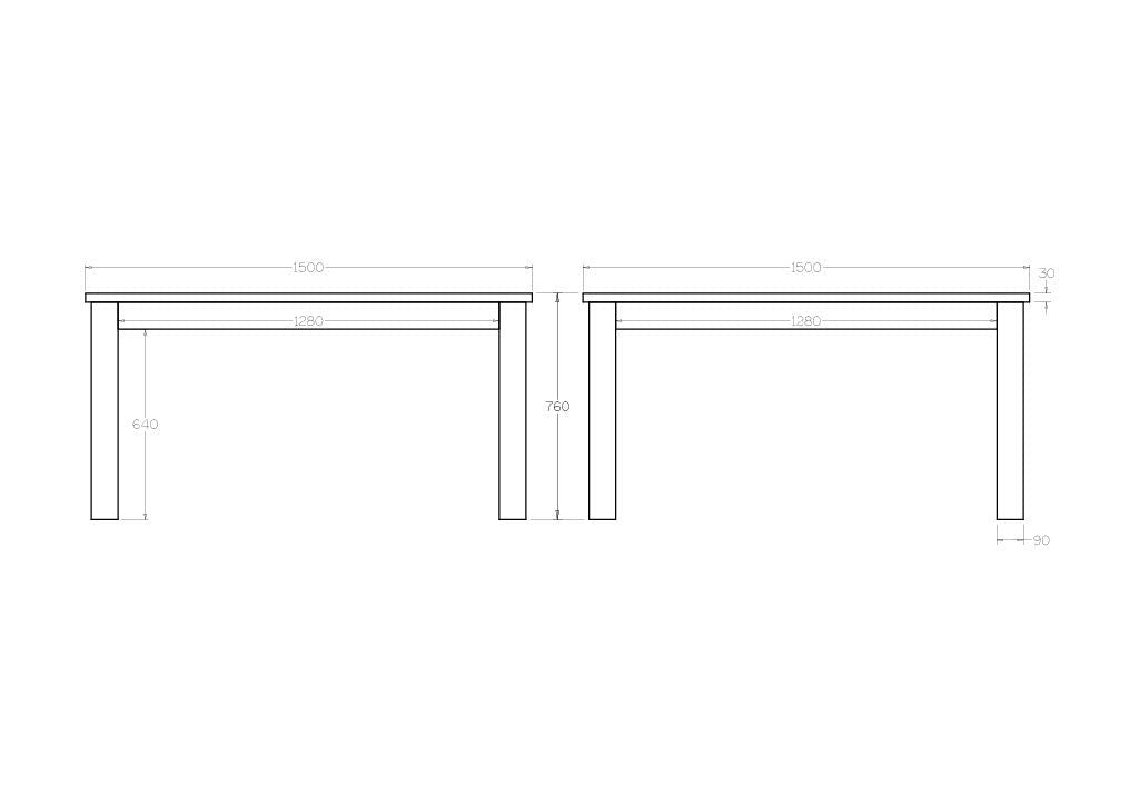 Charlton Dining Table - 1500sq - Paulas Home & Living