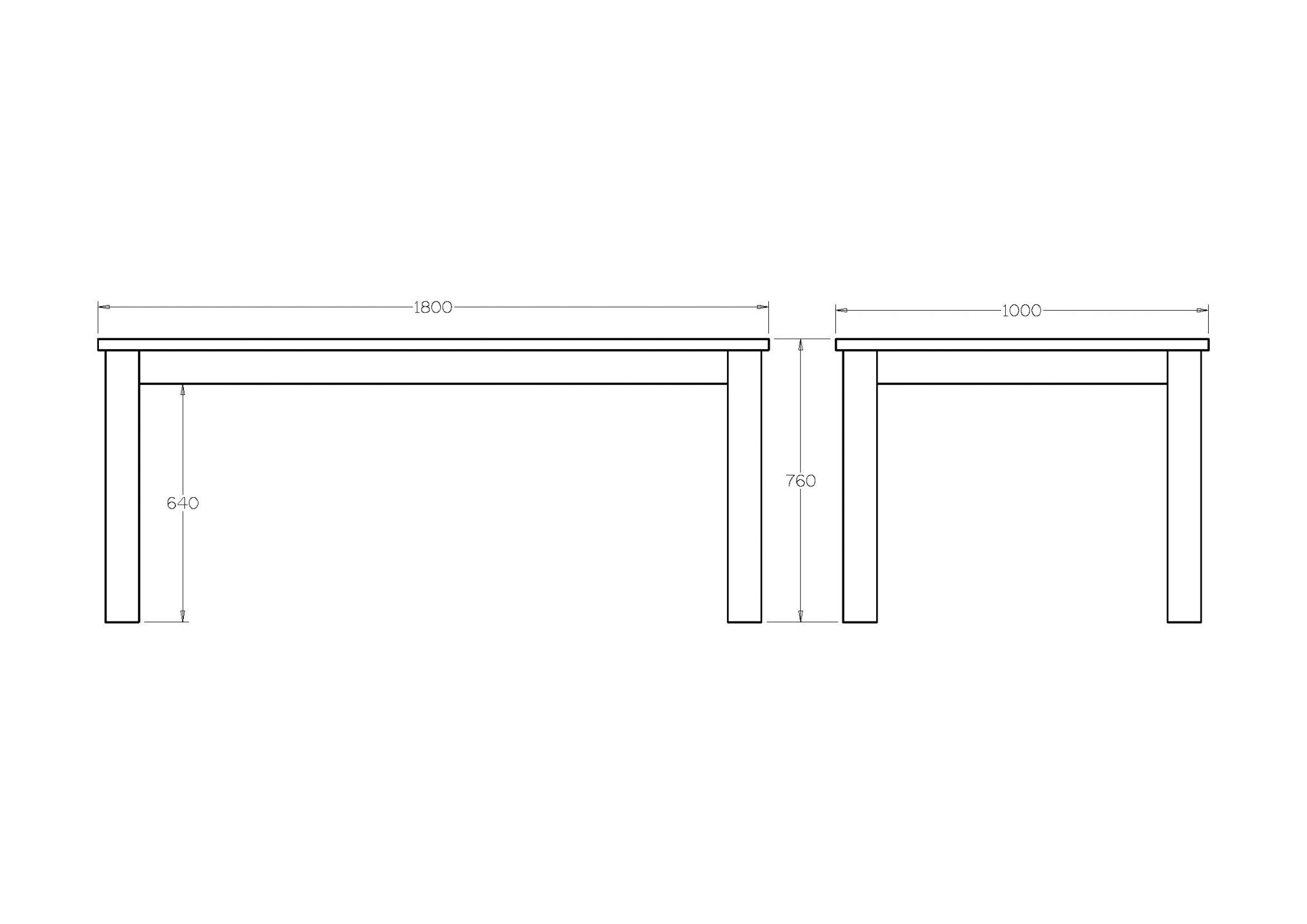 Charlton Dining Table - 1800w - Paulas Home & Living