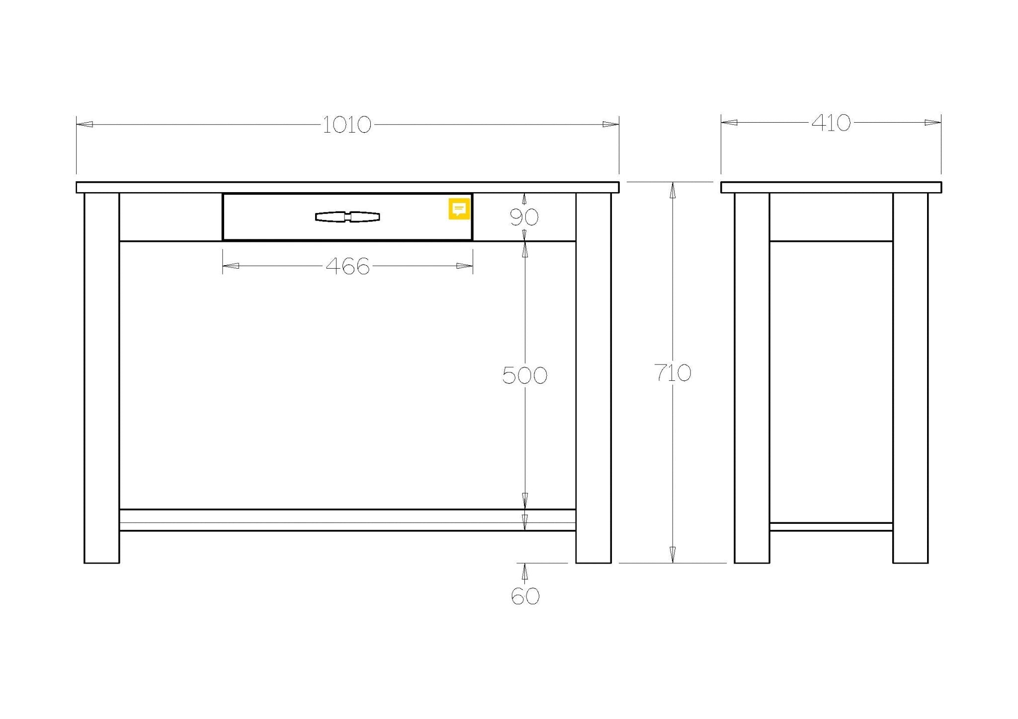 Charlton Hall Table with Rack and Drawer - Paulas Home & Living
