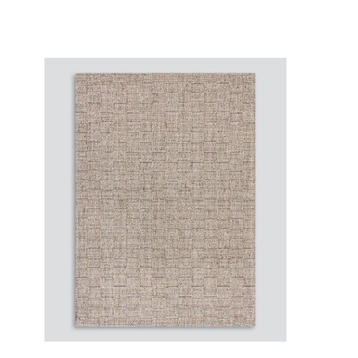 Checker Beige Floor Rug (Wool Mix) - Paulas Home & Living