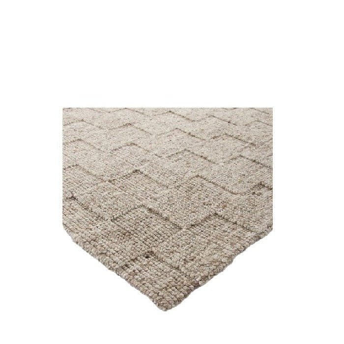 Checker Beige Floor Rug (Wool Mix) - Paulas Home & Living