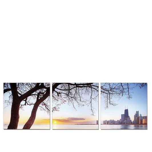 City BeyondWater 3pc 2400wx800 Perspex Wall Art - Paulas Home & Living