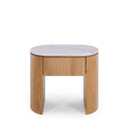 Clover 1 Dr Bedside - Marble Top & Oak - Paulas Home & Living