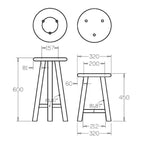 Clover Stool - Ash - 450SH or 600SH - Paulas Home & Living
