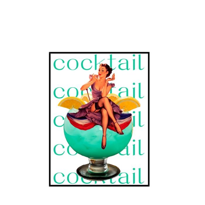 Cocktail Glass in Frame - Paulas Home & Living