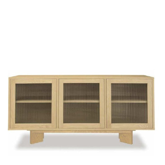 Connect Sideboard 1500w - Fluted Glass & Plinth Base - Paulas Home & Living