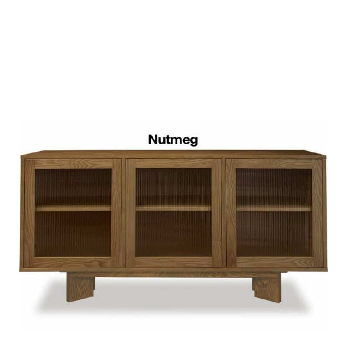 Connect Sideboard 1500w - Fluted Glass & Plinth Base - Paulas Home & Living