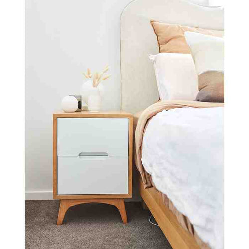 Copenhagen2 Bedside 2 Drawers - Paulas Home & Living