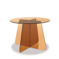 Cosmos Side Table - Brown/Orange Glass - Paulas Home & Living
