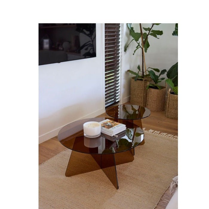 Cosmos Side Table - Tinted Glass - Paulas Home & Living