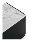 Cube Black 2 Drawer Bedside - Marble top - Paulas Home & Living
