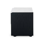 Cube Black 2 Drawer Bedside - Marble top - Paulas Home & Living