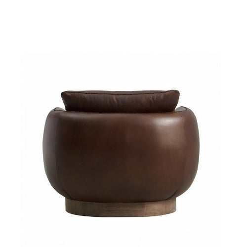 Cuppa Leather Swivel Armchair - Bull Cigar & Brushed Smoke - Paulas Home & Living