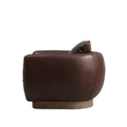 Cuppa Leather Swivel Armchair - Bull Cigar & Brushed Smoke - Paulas Home & Living