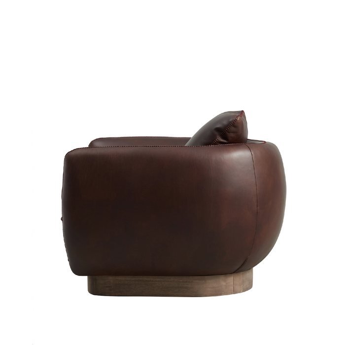 Cuppa Leather Swivel Armchair - Bull Cigar & Brushed Smoke - Paulas Home & Living