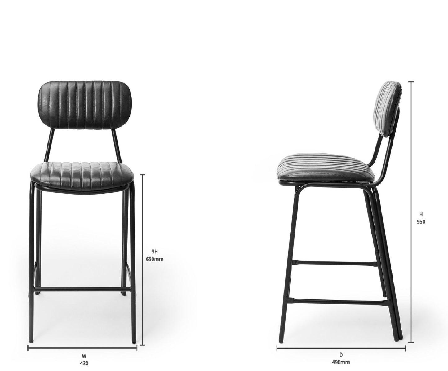 Datsun Barstool Vintage Blue PU - 650SH