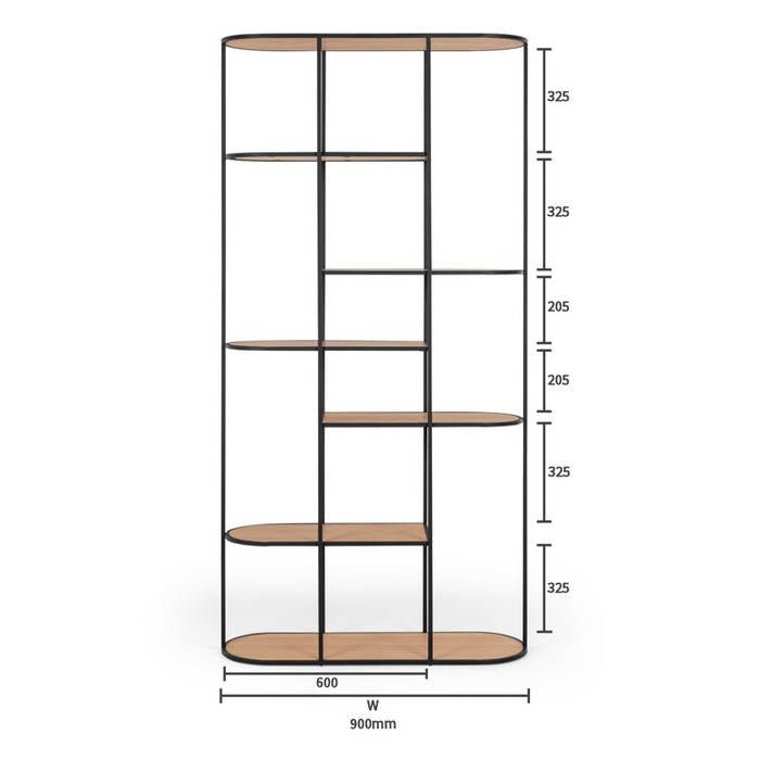 Deco Display/Bookcase - Black Oak - Paulas Home & Living