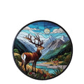 Deer Stained Glass Hanger 300dia - Paulas Home & Living