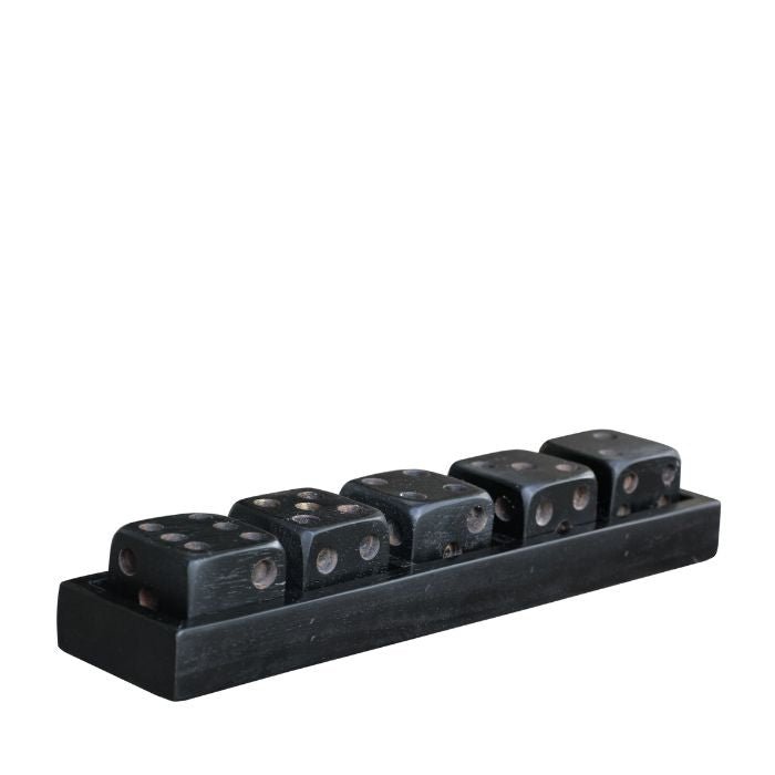 Dice Set of 5 – Small Black - Paulas Home & Living